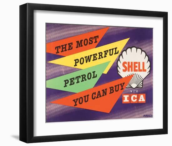 Shell the Most Powerful Petrol-null-Framed Art Print