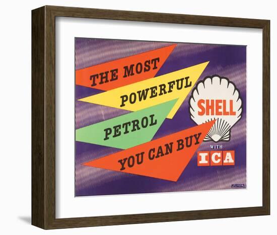 Shell the Most Powerful Petrol-null-Framed Art Print