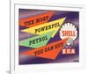 Shell the Most Powerful Petrol-null-Framed Art Print