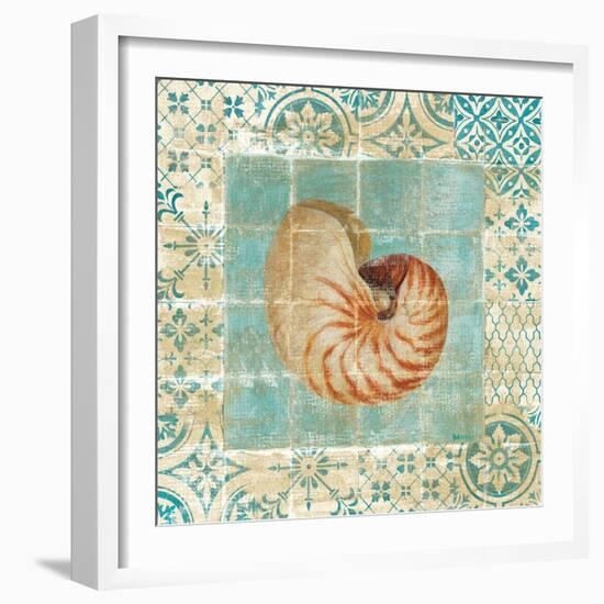 Shell Tiles III Blue-Danhui Nai-Framed Art Print