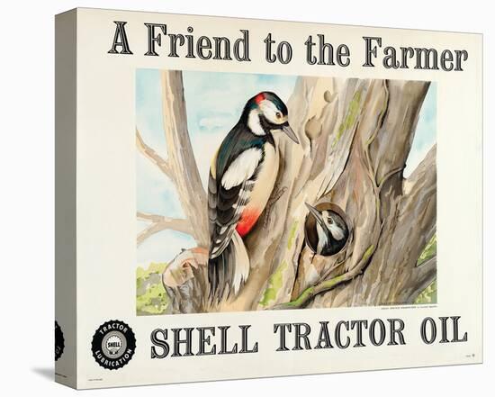 Shell Tractor Oil - Farmer-null-Stretched Canvas