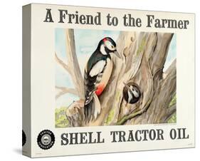 Shell Tractor Oil - Farmer-null-Stretched Canvas