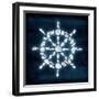 Shell Wheel Deeper Blue-Jace Grey-Framed Art Print