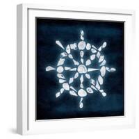 Shell Wheel Deeper Blue-Jace Grey-Framed Art Print