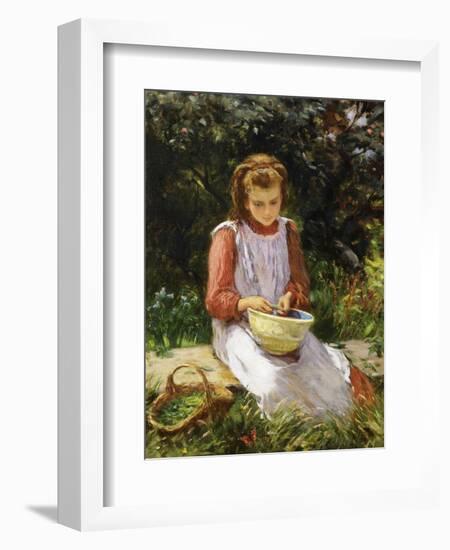 Shelling Peas-William Banks Fortescue-Framed Premium Giclee Print