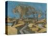 Shelling the Duckboards, from British Artists at the Front, Continuation of the Western Front, 1918-Paul Nash-Stretched Canvas