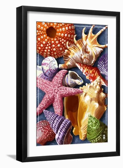 Shells Montage-Lantern Press-Framed Art Print