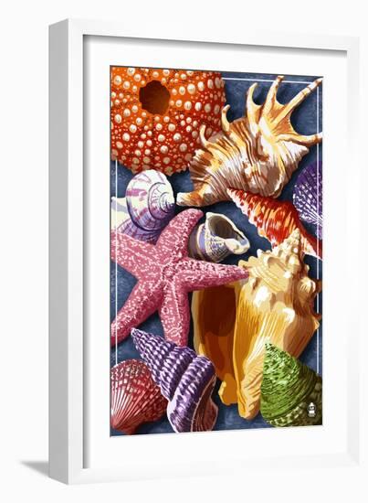 Shells Montage-Lantern Press-Framed Art Print