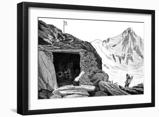 Shelter Built by the Glaciologist Louis Agassiz, Aar Glacier, Switzerland, 1840-null-Framed Giclee Print