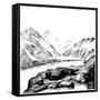 Shelter Built by the Glaciologist Louis Agassiz, Aar Glacier, Switzerland, 1842-null-Framed Stretched Canvas
