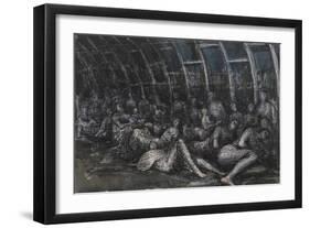 Shelterers in the Tube-Henry Moore-Framed Giclee Print