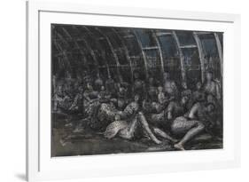 Shelterers in the Tube-Henry Moore-Framed Giclee Print