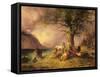 Sheltering from the Storm-Friedrich Gauermann-Framed Stretched Canvas