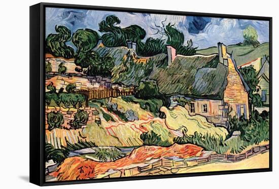 Shelters in Cordeville by Van Gogh-Vincent van Gogh-Framed Stretched Canvas