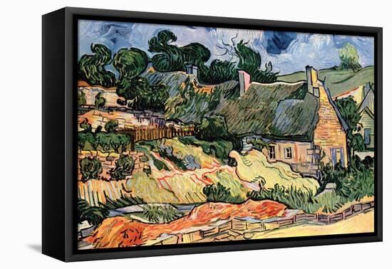 Shelters in Cordeville by Van Gogh-Vincent van Gogh-Framed Stretched Canvas