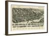 Shelton, Connecticut - Panoramic Map-Lantern Press-Framed Art Print