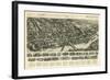 Shelton, Connecticut - Panoramic Map-Lantern Press-Framed Art Print