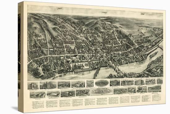 Shelton, Connecticut - Panoramic Map-Lantern Press-Stretched Canvas