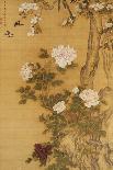 Peonies, Birds and Magnolia Tree, Hanging Scroll, Qing Dynasty-Shen Quan-Mounted Giclee Print