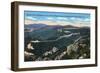 Shenandoah Nat'l Park, Virginia - Aerial View of Skyline Drive over Top of Blue Ridge Mts, c.1956-Lantern Press-Framed Art Print