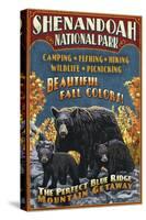 Shenandoah National Park, Virginia - Bear and Cubs-Lantern Press-Stretched Canvas