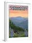Shenandoah National Park, Virginia - Black Bear and Cubs Spring Flowers-Lantern Press-Framed Art Print
