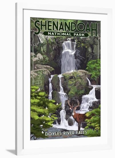 Shenandoah National Park, Virginia - Doyles River Falls-Lantern Press-Framed Art Print