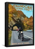 Shenandoah National Park, Virginia - Marys Rock Tunnel Motorcycle-null-Framed Poster