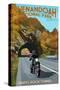 Shenandoah National Park, Virginia - Marys Rock Tunnel Motorcycle-Lantern Press-Stretched Canvas