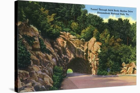 Shenandoah National Park, Virginia, Skyline Drive View of Tunnel through Solid Rock-Lantern Press-Stretched Canvas