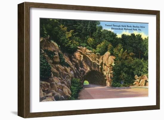 Shenandoah National Park, Virginia, Skyline Drive View of Tunnel through Solid Rock-Lantern Press-Framed Art Print