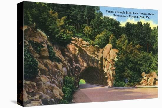 Shenandoah National Park, Virginia, Skyline Drive View of Tunnel through Solid Rock-Lantern Press-Stretched Canvas