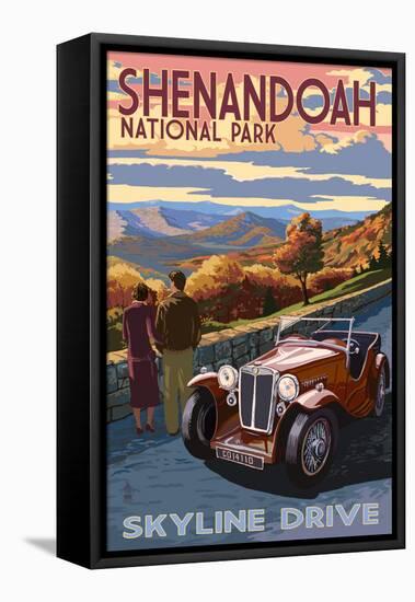 Shenandoah National Park, Virginia - Skyline Drive-Lantern Press-Framed Stretched Canvas