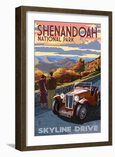 Shenandoah National Park, Virginia - Skyline Drive-Lantern Press-Framed Premium Giclee Print