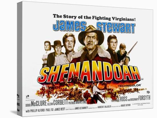 Shenandoah, UK Movie Poster, 1965-null-Stretched Canvas