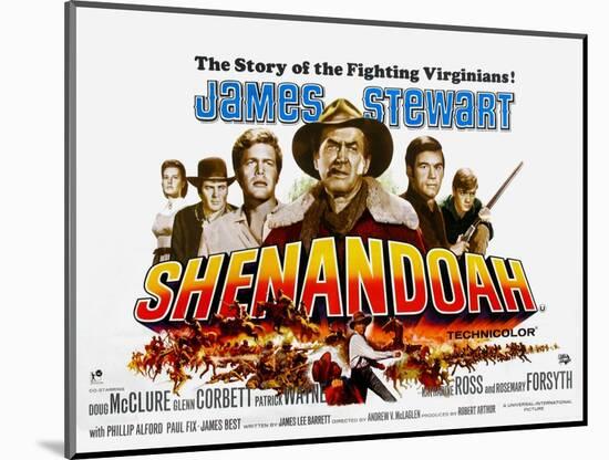 Shenandoah, UK Movie Poster, 1965-null-Mounted Art Print