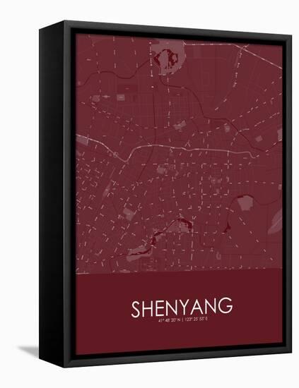 Shenyang, China Red Map-null-Framed Stretched Canvas