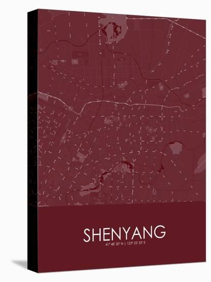 Shenyang, China Red Map-null-Stretched Canvas