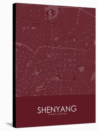 Shenyang, China Red Map-null-Stretched Canvas
