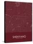 Shenyang, China Red Map-null-Stretched Canvas