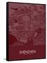 Shenzhen, China Red Map-null-Framed Stretched Canvas