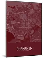 Shenzhen, China Red Map-null-Mounted Poster