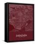 Shenzhen, China Red Map-null-Framed Stretched Canvas