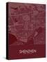 Shenzhen, China Red Map-null-Stretched Canvas