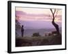 Shepherd and Sheep at Dusk, Near Volterra, Tuscany, Italy, Europe-Patrick Dieudonne-Framed Photographic Print