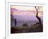 Shepherd and Sheep at Dusk, Near Volterra, Tuscany, Italy, Europe-Patrick Dieudonne-Framed Photographic Print