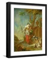 Shepherd and Shepherdess-Januarius Zick-Framed Giclee Print