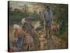 Shepherd and Washerwomen, 1881-Camille Pissarro-Stretched Canvas