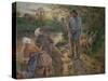 Shepherd and Washerwomen, 1881-Camille Pissarro-Stretched Canvas