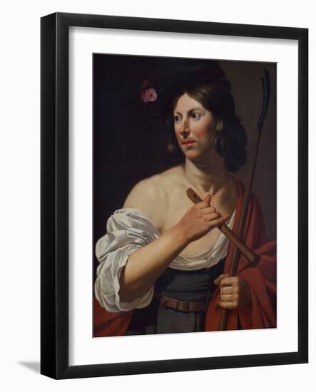 Shepherd Boy holding a Crook and a Flute-Jan van Bijlert or Bylert-Framed Giclee Print